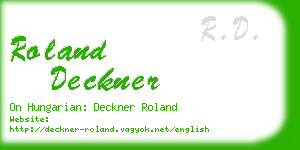 roland deckner business card